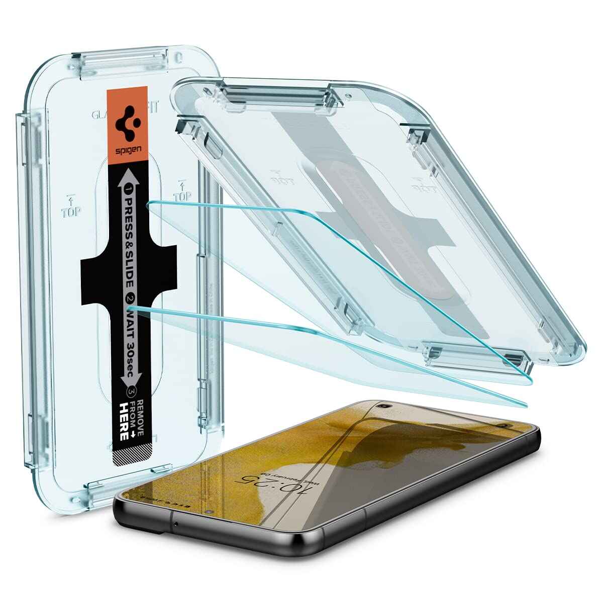 Edge-to-edge slim tempered glass screen protector on smartphone