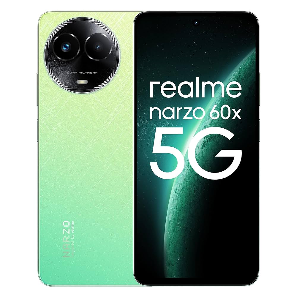 Realme Narzo 60x 5G Nebula Purple smartphone front view
