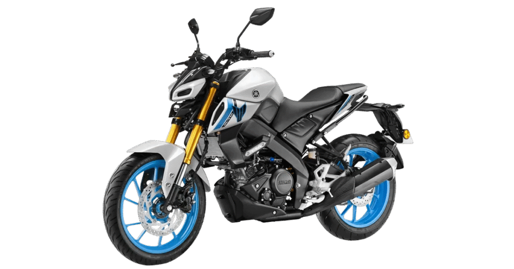 Yamaha MT 15 2025 in Racing Blue color parked outdoors