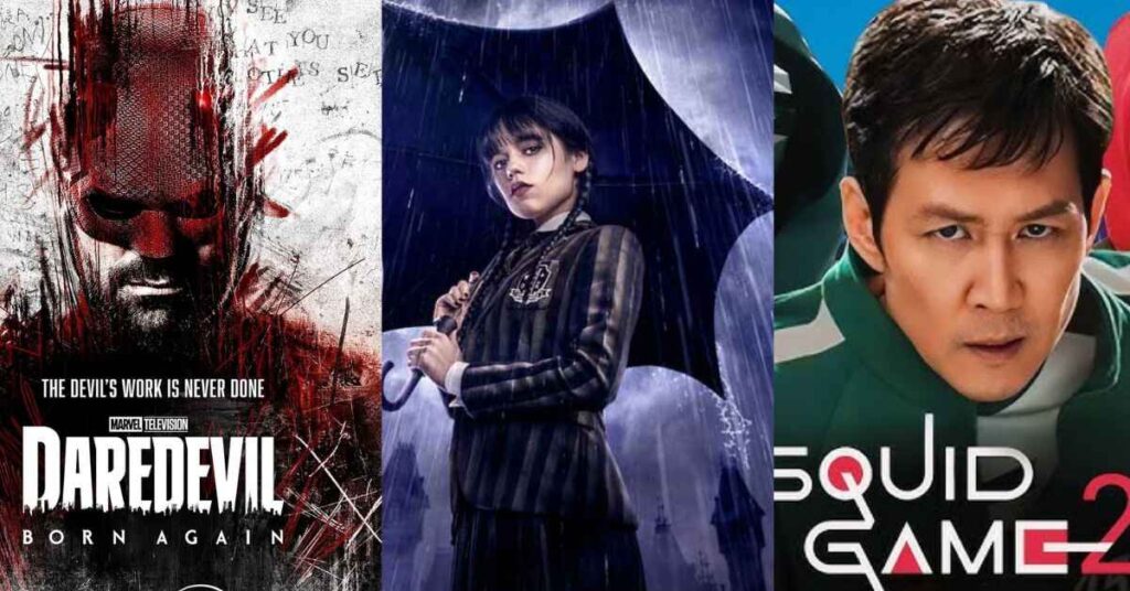 Three Image Shows Squid game, wednesday, daredevil Must-Watch TV Shows 2025: According to Reddit Fans