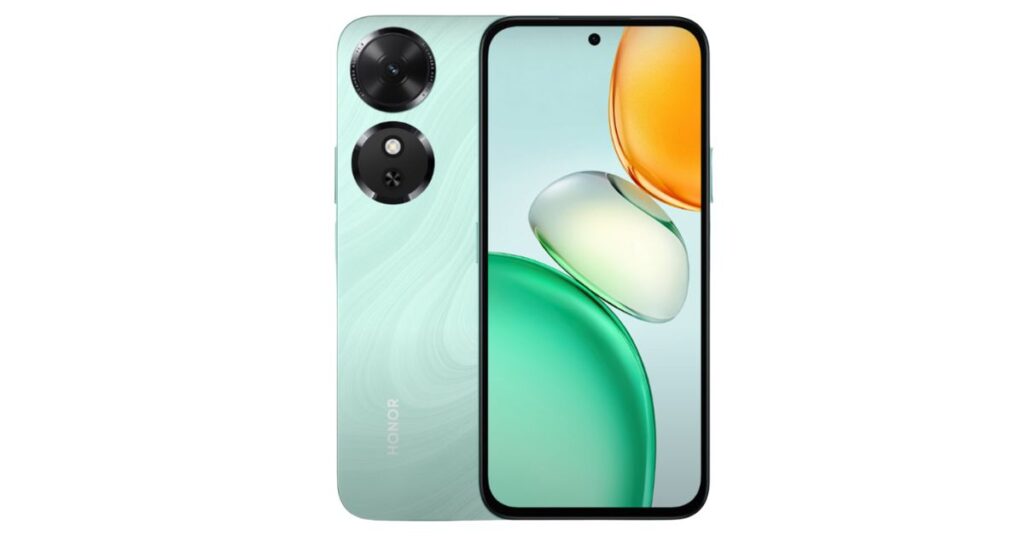 Honor Play 10C showing front and backside with camera