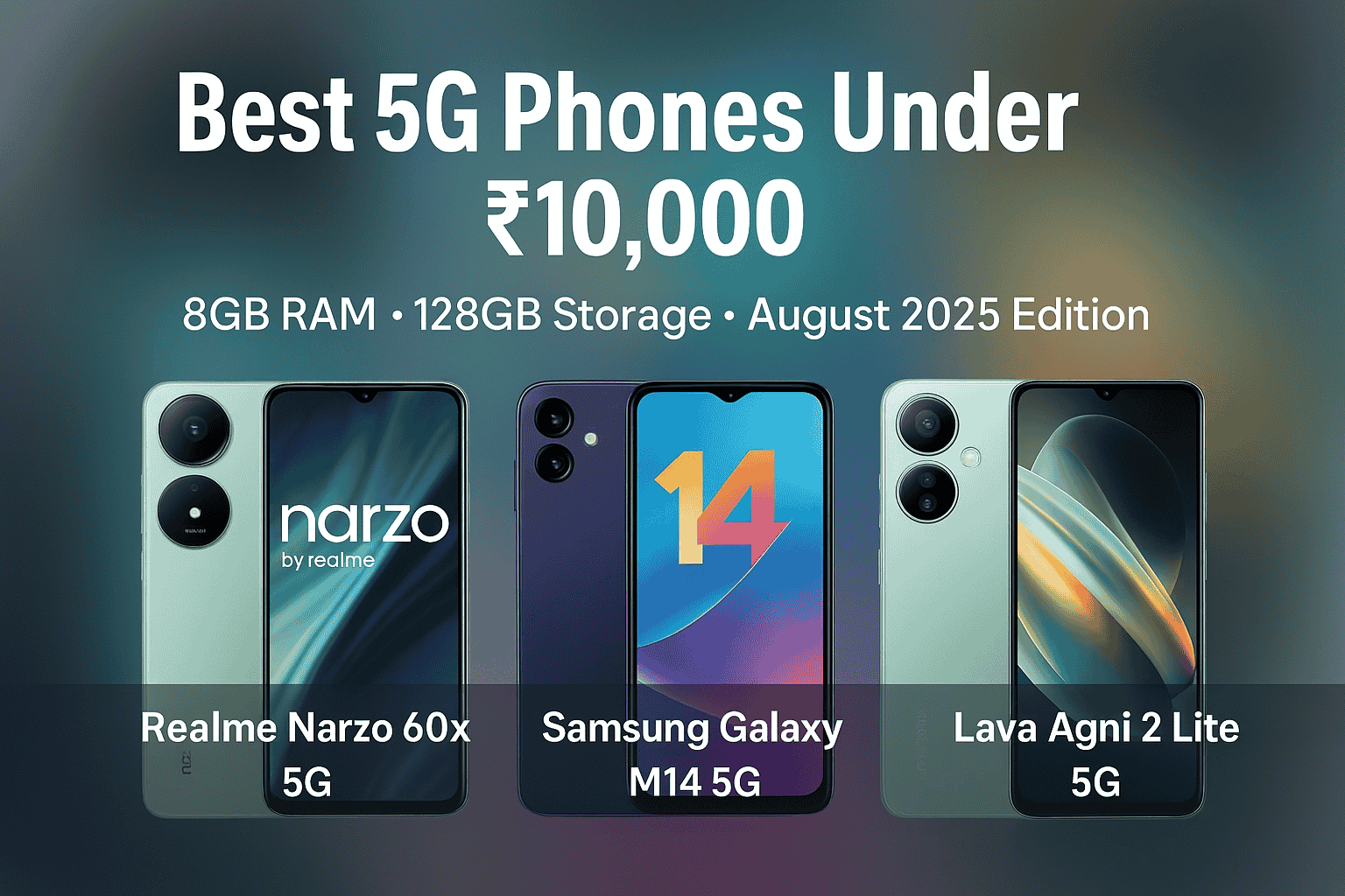 Best 5G Phones Under ₹10,000 with 8GB RAM and 128GB Storage – August 2025 Edition