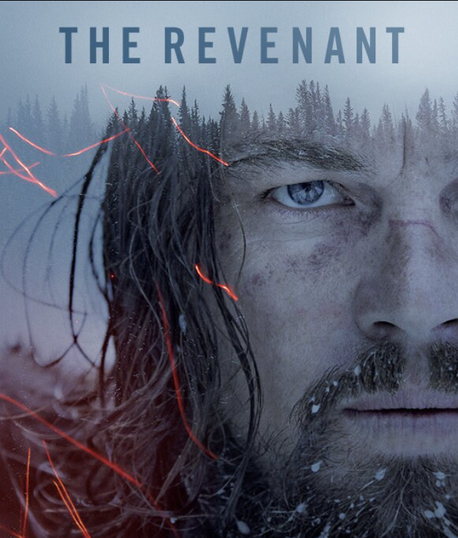 The Revenant Movie poster, winter place  and snow on the mustache of character