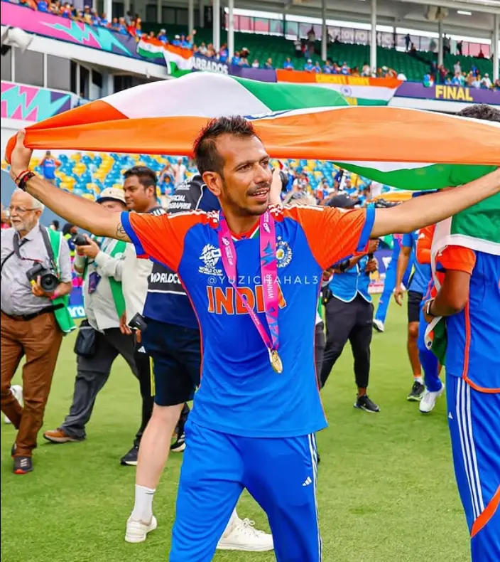 Yuzvendra Chahal Net Worth in Rupees and Chahal with Flag