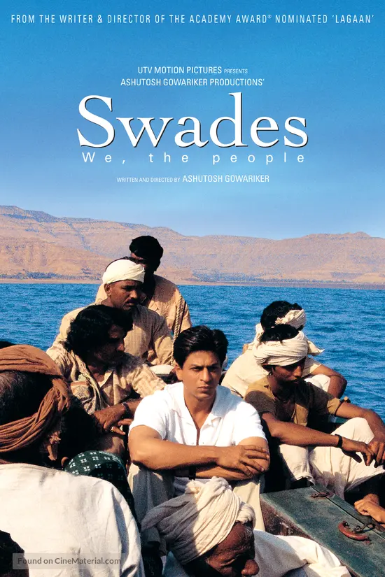 Swadesh movies here main center character is srk , in poster thery were Crossing a river 
