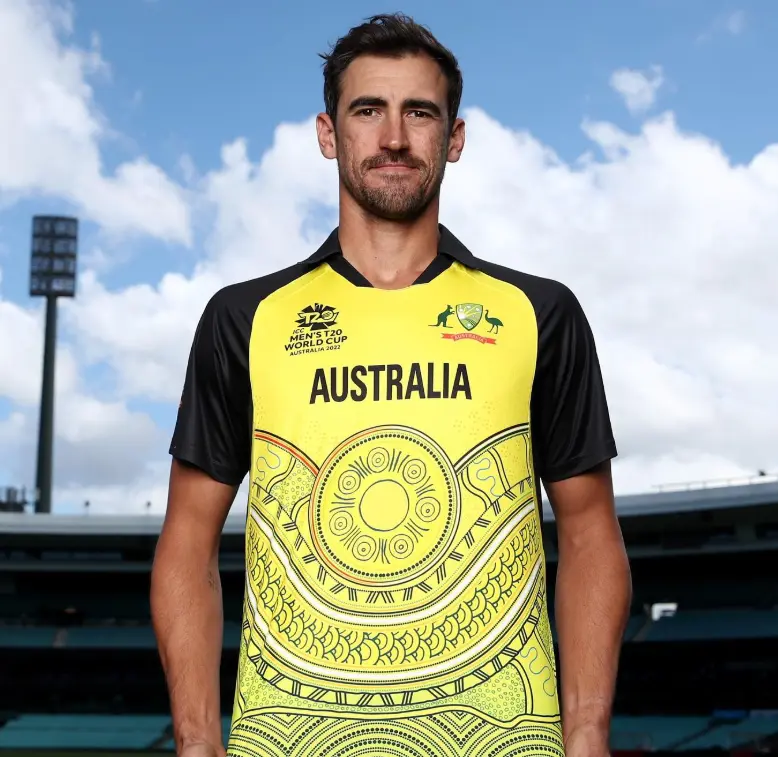 Mitchell Starc T20 Retirement showing his jersey