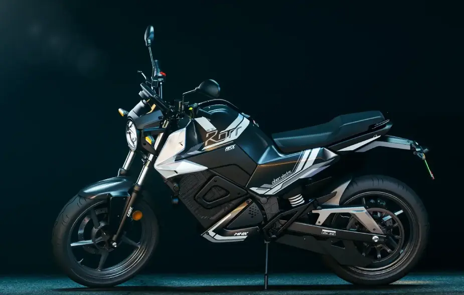 Oben Rorr EZ Electric Bike in black and white color with dark black background