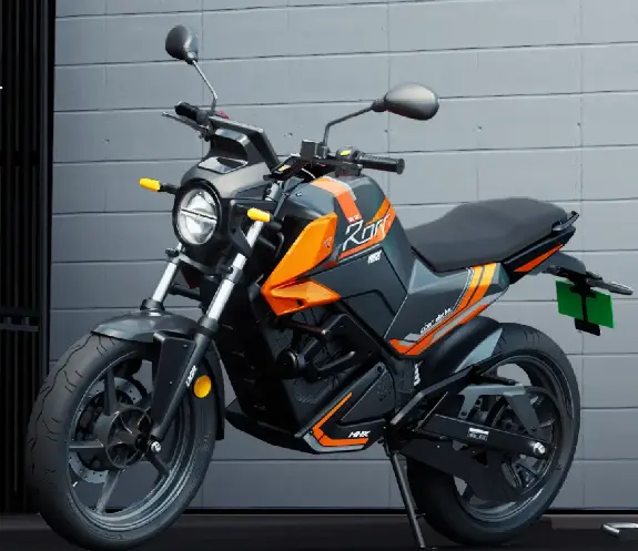 Oben Rorr in yellow color parked at some close space room and grey background