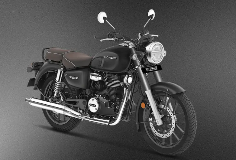 Honda CB350 2025 Standing we can see tilt view of it with white background